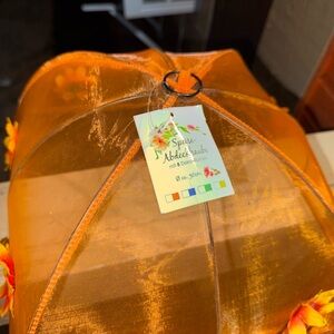 Orange Food Cover with Floral Design 2